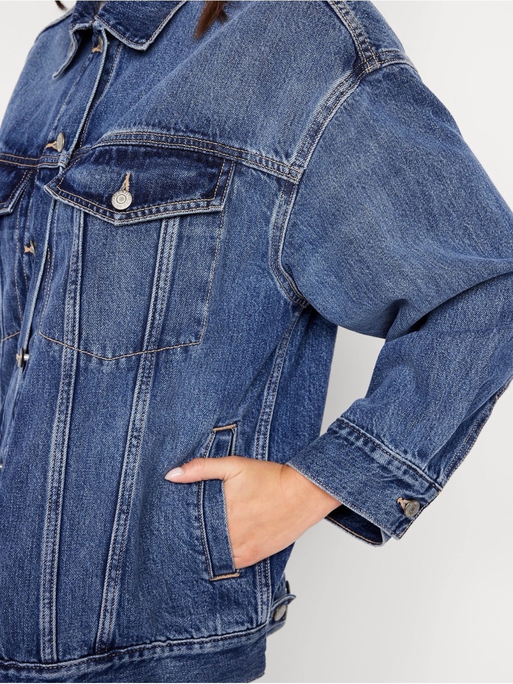 Old Navy Denim Trucker Jacket XL Blue EUC - Picture 4 of 10